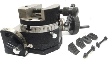 Milling Indexing 4"/100 mm Rotary Table Horizontal Vertical with Suitable Round Vices & Clamp Kits