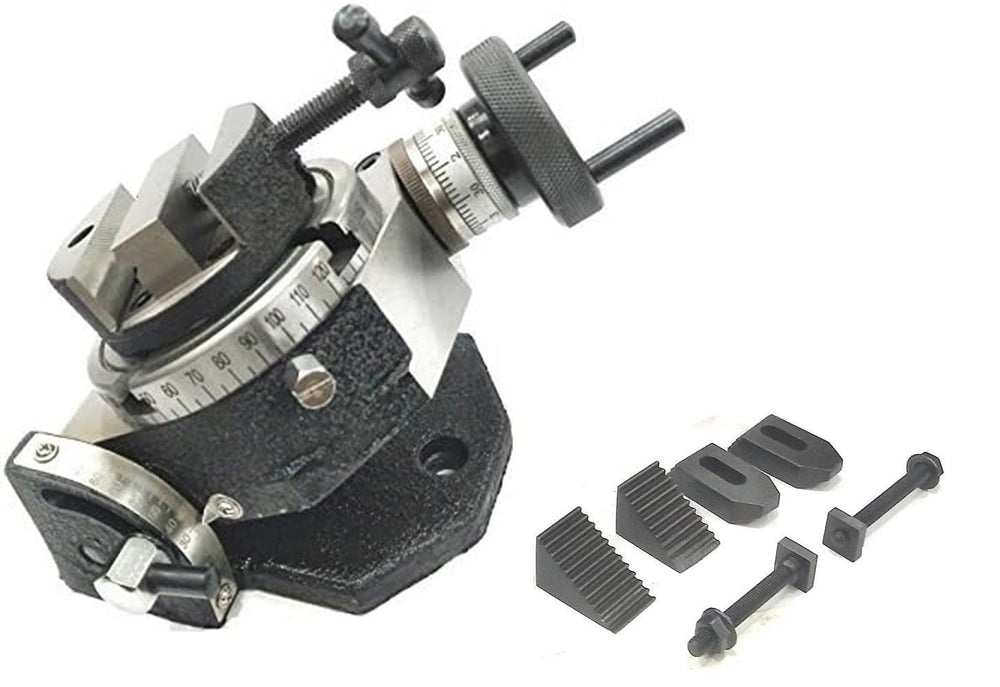 Milling Indexing 4"/100 mm Rotary Table Horizontal Vertical with Suitable Round Vices & Clamp Kits