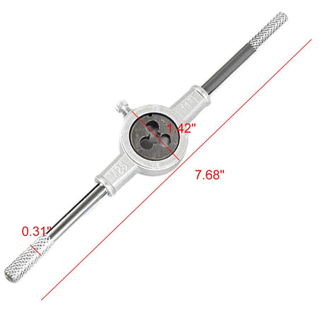Set of 8 Pcs Metric Die Set & Adjustable Wrench Holder with M3-M12 Dies
