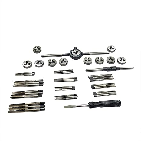 British Association Tap and Dies Set 0 to 10 BA II Supplied in Wooden Box
