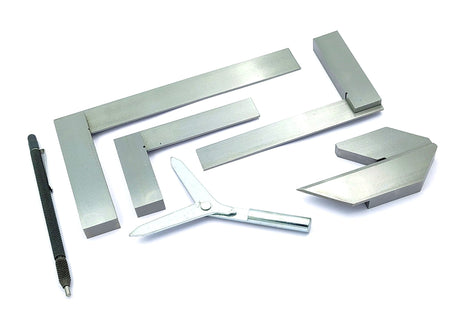 New Starter Engineer Kit (Try Squares, Center Squares, Carbide Scriber Pen, & Y Center Finder) Supplied With Plastic Case