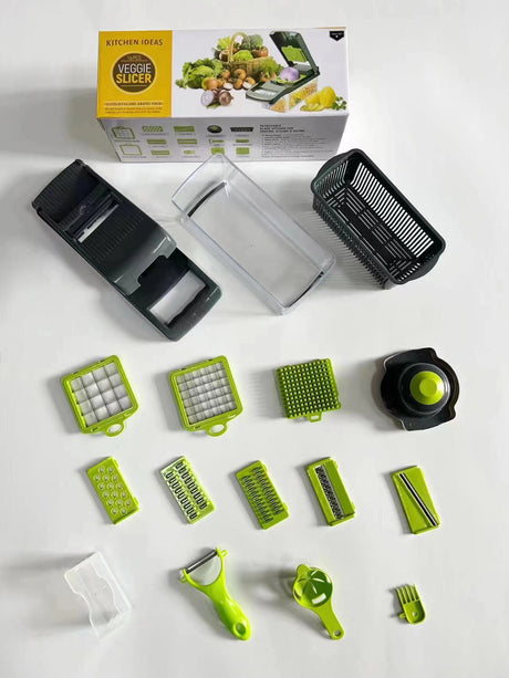 16 In 1 Handheld Manual Kitchen Multifunctional Potato Veggie Grater Mandoline Slicer Chopper