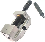 Rigid swivel base supports vertical milling slide for mini lathe