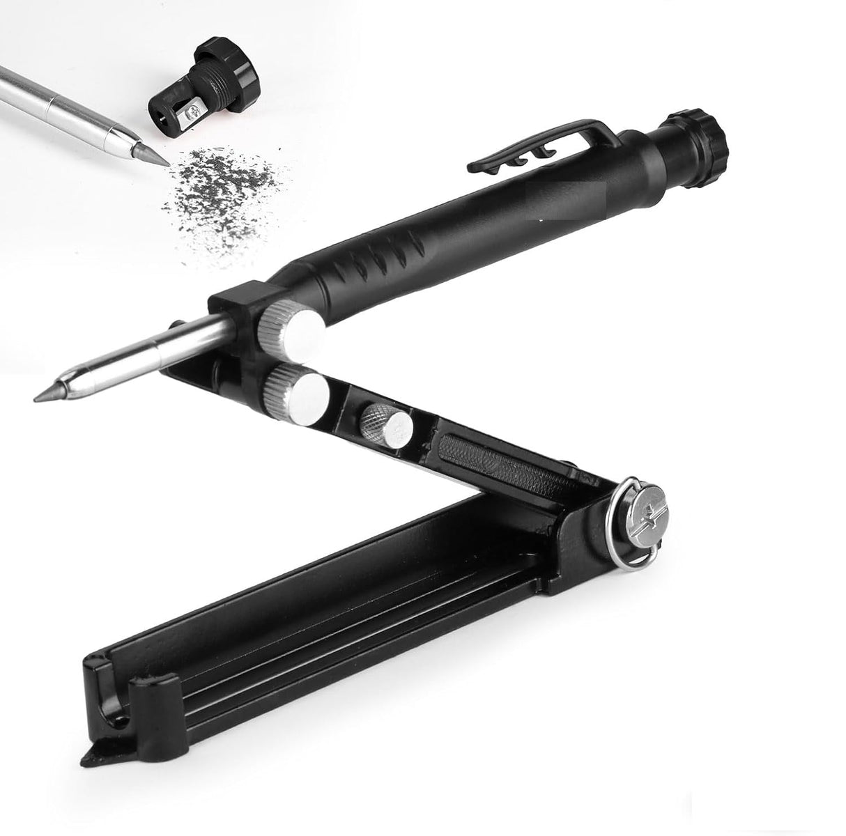 Aluminum Alloy Scribe Tool with Deep Hole Pencil, Construction Pencil Multi-function Scribing Tool- Construction Pencil