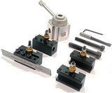 Lathe quick change tool holder set with multiple cutting tools