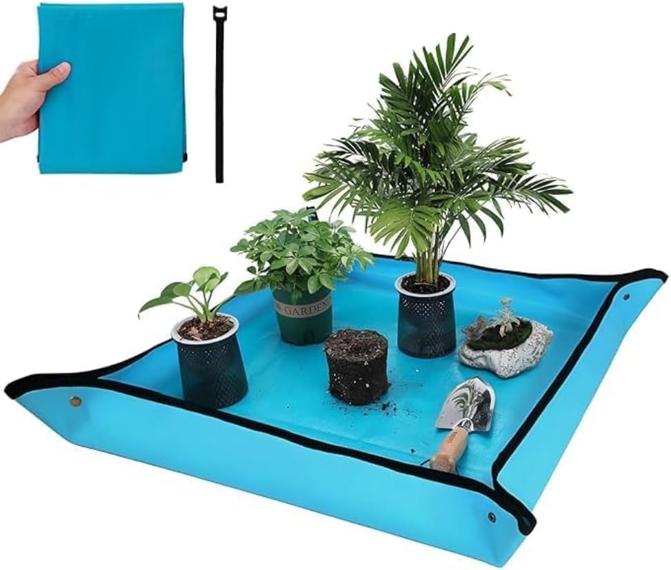 Repotting Mat for Indoor Plant Transplanting and Mess Control Waterproof Potting Mat, Square Planting Tray, Gardening Gifts for Plant Lovers