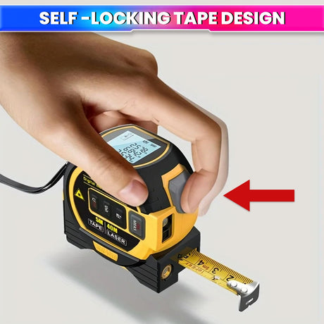 3-in-1 Laser Tape Measure 196 Ft Rechargeable Laser Measurement Tool & 16Ft Measuring Tape Movable Magnetic Hook Pythagorean Mode, Measure Distance, Area and Volume