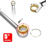 Buyohlic 7 pcs Ratchet Wrenches Set Metric 8 to 19mm Standard Spanners Combination Wrench Set