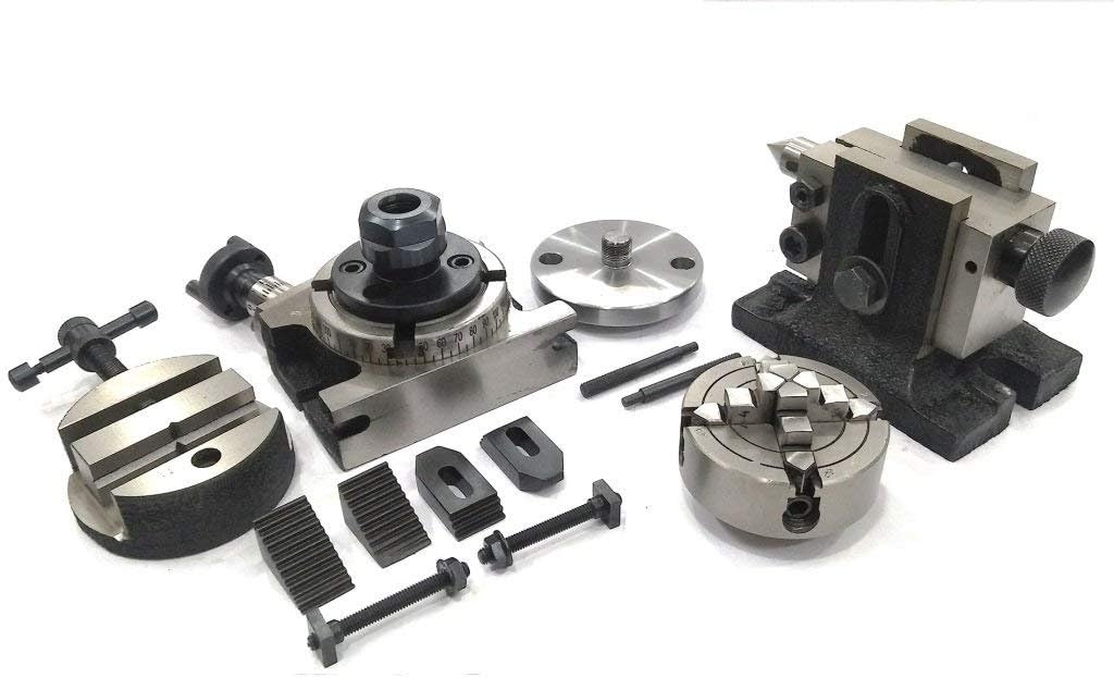 4"/ 100 mm Regular Rotary Table With Small Chucks and back Plate
