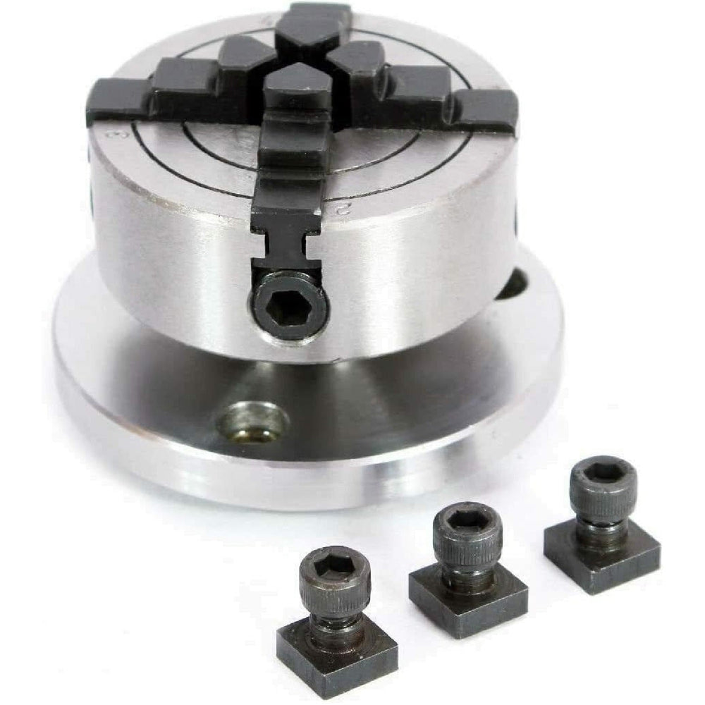 Small Chucks for 3" I 80 mm & 4" Inch I 100 mm Rotary tables with Steel Back Plates and Mini Lathes