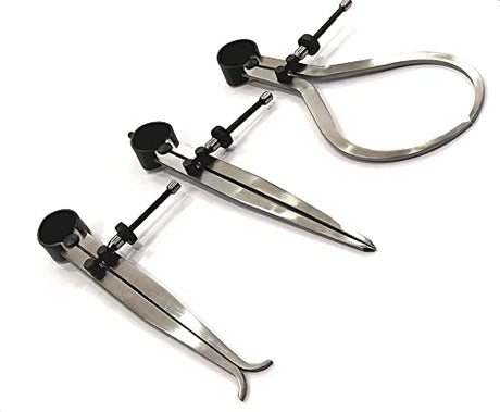 Set of 3 Pieces Spring Caliper Set - Inside, Outside & Divider Measuring Tool