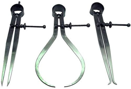 Set of 3 Pieces Spring Caliper Set - Inside, Outside & Divider Measuring Tool