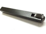 Lathe knurling tool holder arm close view