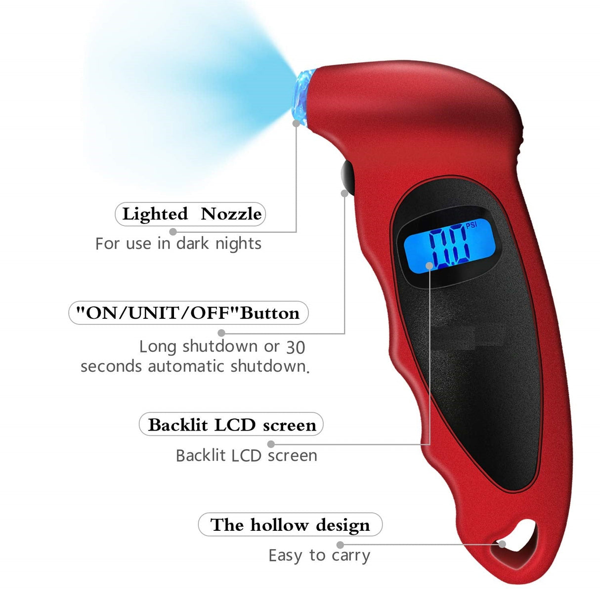 Tire Inflator Portable Air Compressor Digital Tire Pressure Gauge 0-150 PSI 4 Settings for Car Truck Bicycle with Backlit LCD and Non-Slip Grip