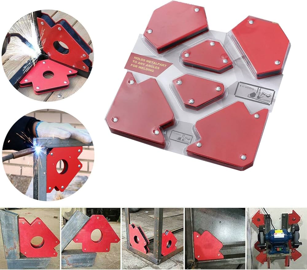 6pc Multi Angle Magnetic Welding Holder Clamps Set 2x3 Inch Arrow, 2x Triangle, 2x Mini,Welding tools