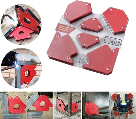 6pc Multi Angle Magnetic Welding Holder Clamps Set 2x3 Inch Arrow, 2x Triangle, 2x Mini,Welding tools