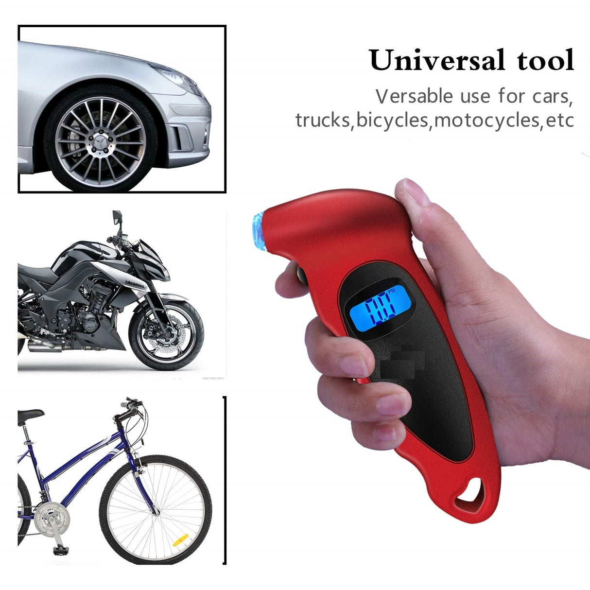 Tire Inflator Portable Air Compressor Digital Tire Pressure Gauge 0-150 PSI 4 Settings for Car Truck Bicycle with Backlit LCD and Non-Slip Grip