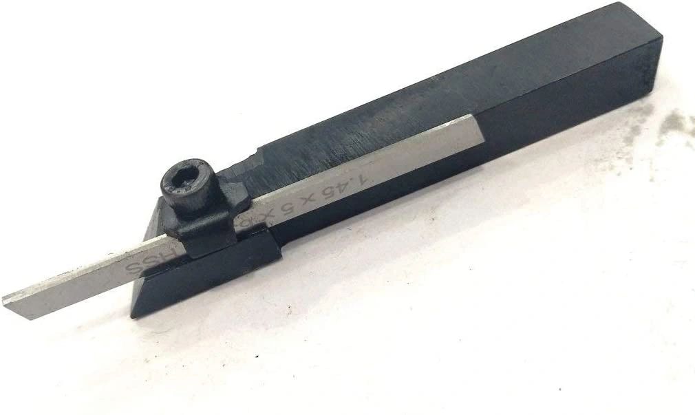 Lathe tool holder with angled HSS cutting bit
