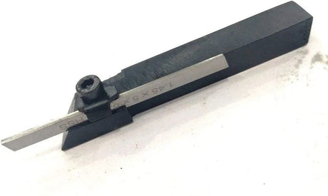 Lathe tool holder with angled HSS cutting bit