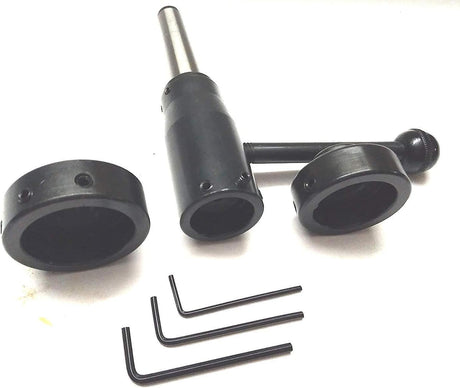 Side view showing tailstock holder with Thread Cutting Dies