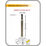 Indexable Insert Endmill 8MM II Single Pocket II 10 Pcs JDMT0702 Carbide Inserts Free