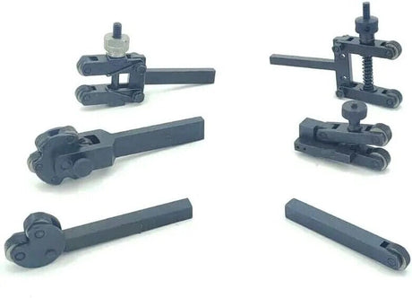 Lathe knurling tool holder set with multiple attachments