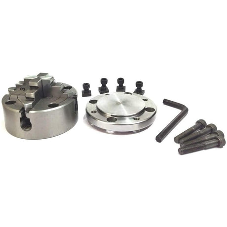 80 mm Chucks with Back Plate for 3" I 80 mm & 4" Inch I 100 mm Rotary Tables & Small Bench Top Lathe Machines
