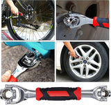 48 in 1 Socket Wrench, Stainless Steel Multi Function Wrench Tool with 360 Degree Rotating Head, Universal Wrench with Rubber Handle