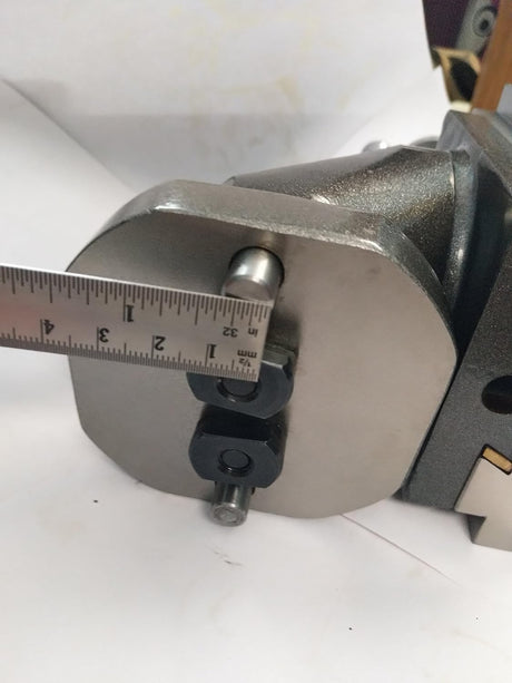Close-up showing swivel base Milling Vertical slide