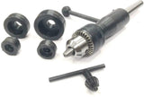 Threaded drill chuck fitted on tailstock die holder