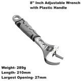 Adjustable Wrench with Black Handle Forged, Heat Treated, Chrome-plated