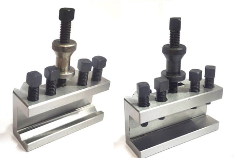 Front view of mounted Quick change lathe tool holder