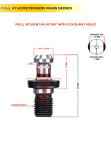 Set Of 5 BT30 pull stud in various degree with hole and without hole