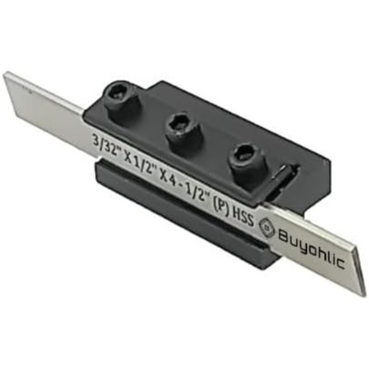 Lathe cut off tool holder with cutting blade