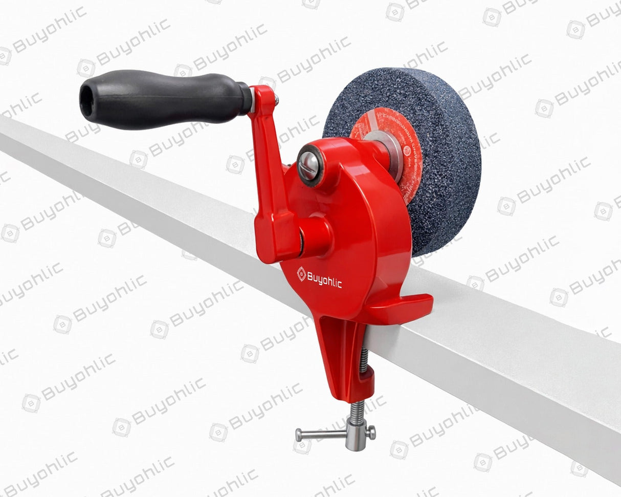 Bench Mounted Grinder ~ Hand Operated Grinding Machine Coarse/Fine Sand Hand-Cranking