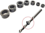 Drill Stopper Collar Set In Imperial & Metric with Allen Wrench to Tighten the Stops Set-Screws (7-Piece)