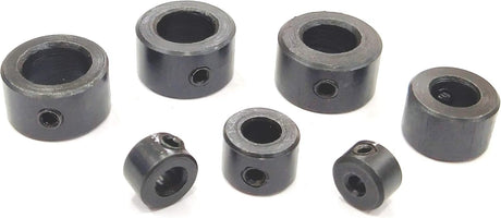 Drill Stopper Collar Set In Imperial & Metric with Allen Wrench to Tighten the Stops Set-Screws (7-Piece)