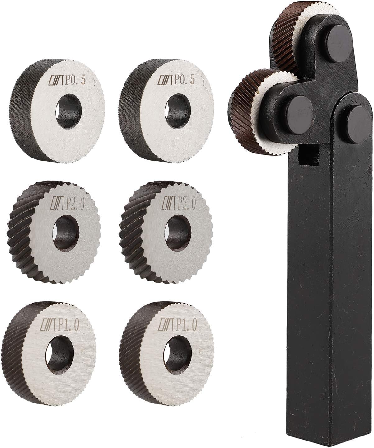 Knurling tool components with wheels and fasteners