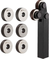 Knurling tool components with wheels and fasteners