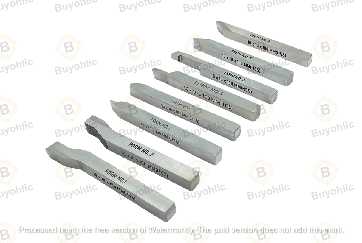 HSS lathe forming tools set assorted shapes
