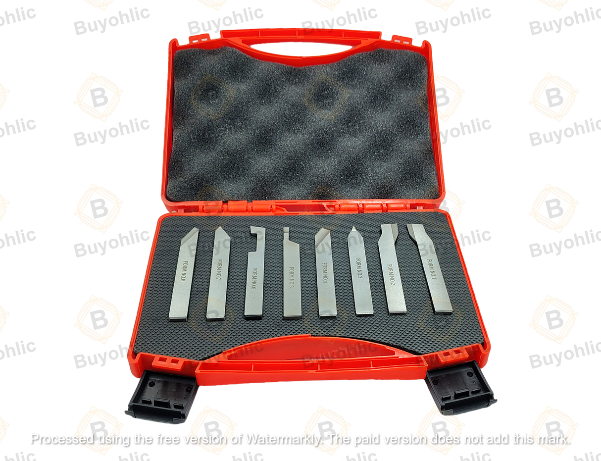 Precision lathe forming tool set boxed