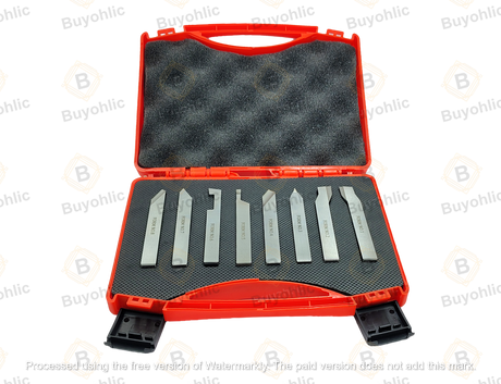 Precision lathe forming tool set boxed