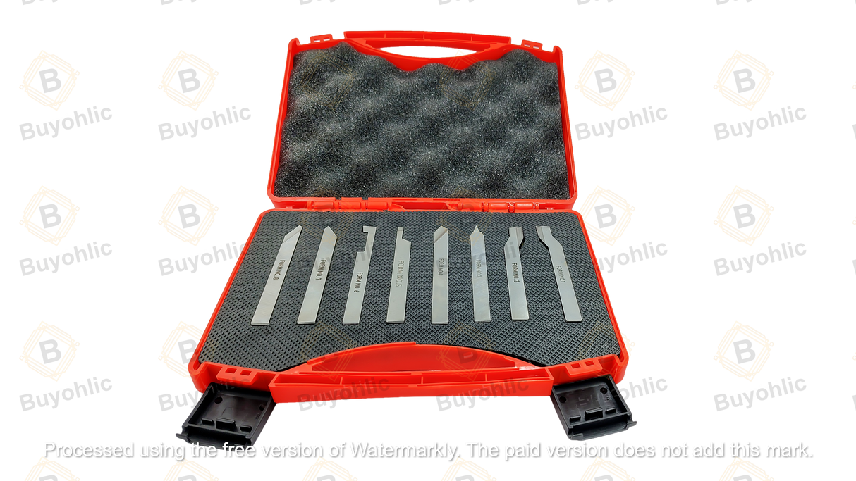 Machining forming tools set with case