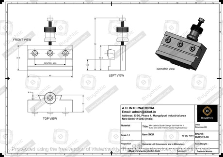 Mini Lathe's Quick Change Tool Post Set II Suits Mini & 90-115mm Centre Height Lathes