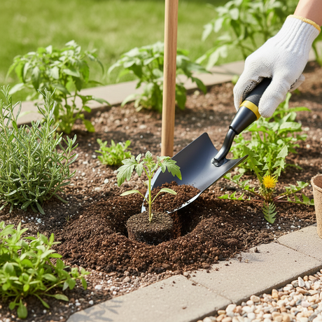 Gardening Hand Trowel – Heavy Duty Carbon Steel with Rubberized Grip, Ideal for Soil Digging, Planting & Transplanting