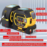 3-in-1 Laser Tape Measure 196 Ft Rechargeable Laser Measurement Tool & 16Ft Measuring Tape Movable Magnetic Hook Pythagorean Mode, Measure Distance, Area and Volume