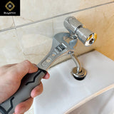 Buyohlic International Adjustable Wrench with Black Handle Forged, Heat Treated, Chrome-plated