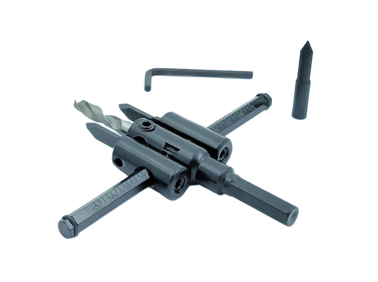 Adjustable Hole Saw Circle Cutter for Wood, 1-3/16" to 12", 1-3/16" to 4-3/4" & 1-3/16" to 7-7/8" Hole Cutter Drill Bit Tool