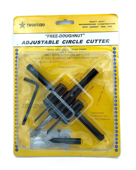 Adjustable Hole Saw Circle Cutter for Wood, 1-3/16" to 12", 1-3/16" to 4-3/4" & 1-3/16" to 7-7/8" Hole Cutter Drill Bit Tool