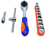 Buyohlic  3/8-Inch Drive Extendable Ratchet socket wrench set with 9 Pcs Hex Drive Socket Set